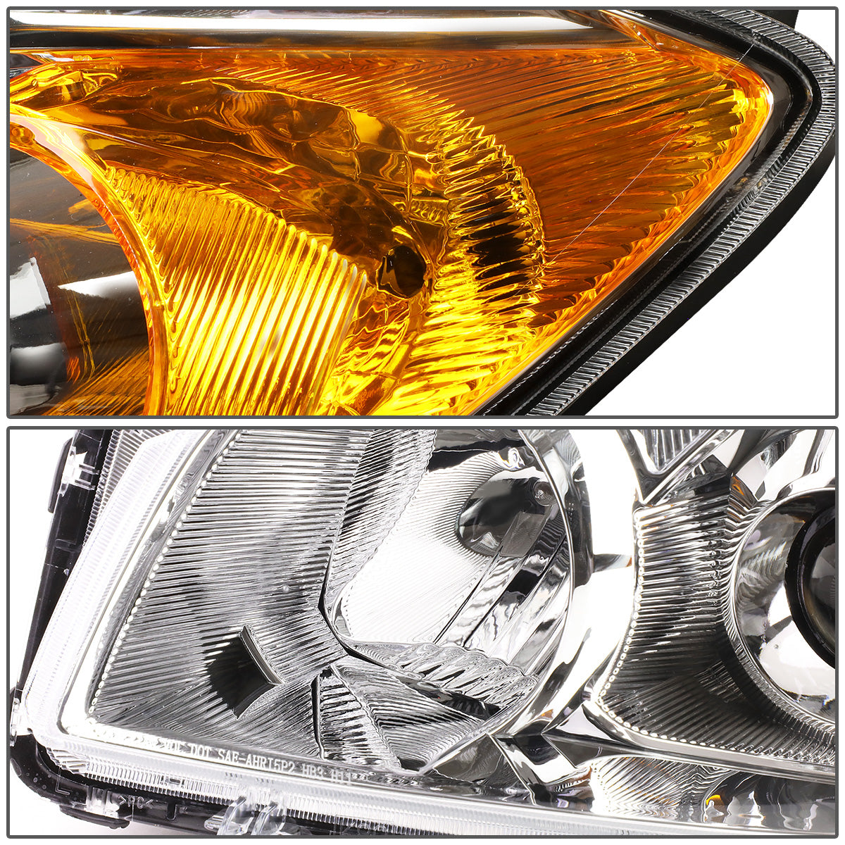 FAROS 09-12 TOYOTA RAV4 - PROJECTOR - H11 LOW BEAM / 9005 HIGH BEAM / 7443A TURN SIGNAL - CHROME HOUSING / AMBER CORNER