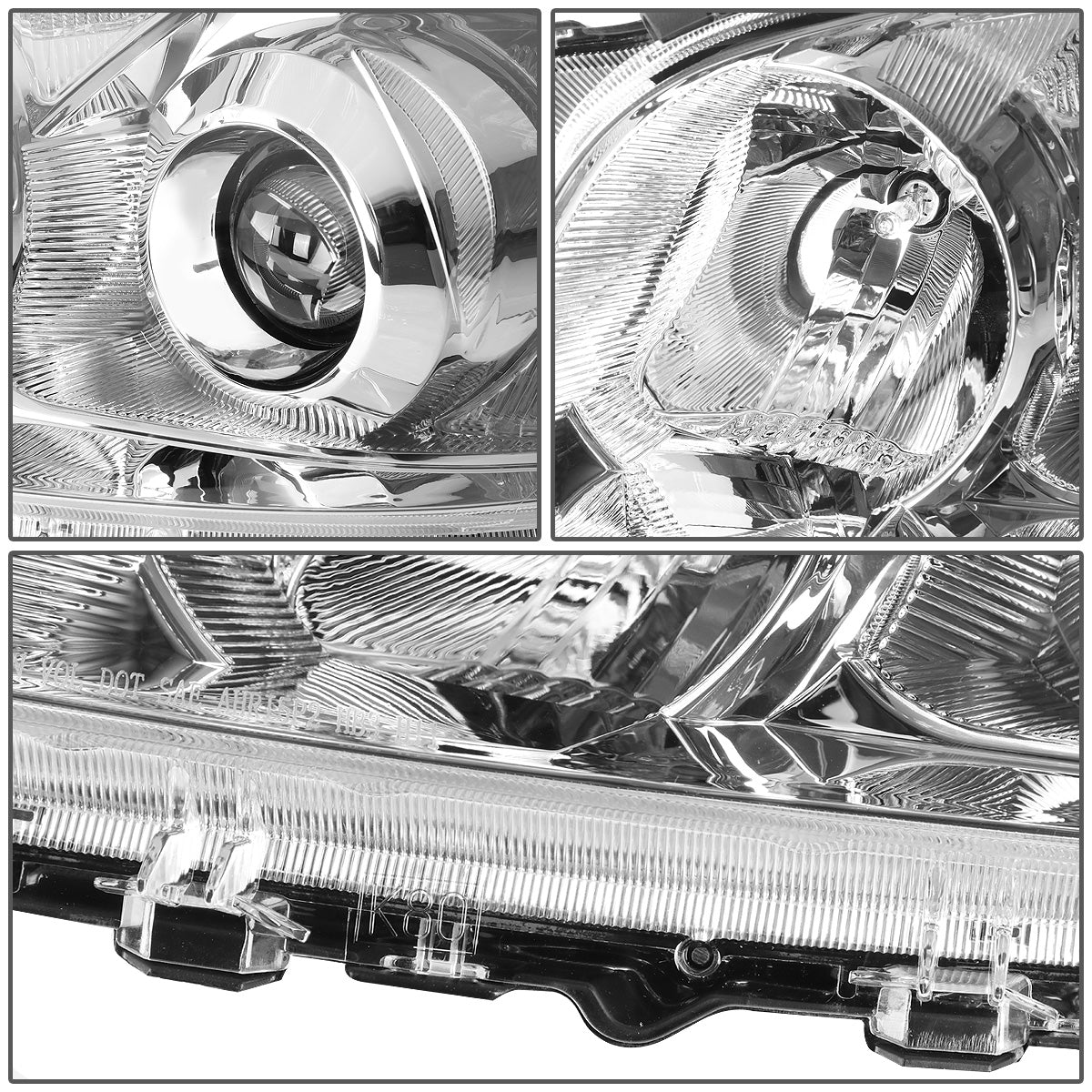 FAROS 09-12 TOYOTA RAV4 - PROJECTOR - H11 LOW BEAM / 9005 HIGH BEAM / 7443A TURN SIGNAL - CHROME HOUSING / CLEAR CORNER