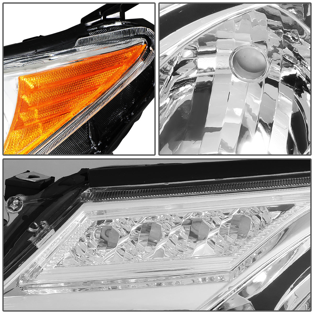 FAROS 13-15 TOYOTA RAV4 - PROJECTOR - H11 LOW BEAM / 9005 HIGH BEAM / 3457A TURN SIGNAL - CHROME HOUSING / AMBER CORNER