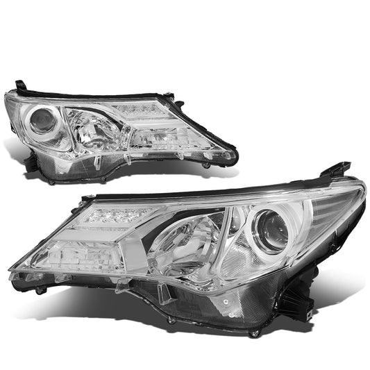 FAROS 13-15 TOYOTA RAV4 - PROJECTOR - H11 LOW BEAM / 9005 HIGH BEAM / 3457A TURN SIGNAL - CHROME HOUSING / CLEAR CORNER
