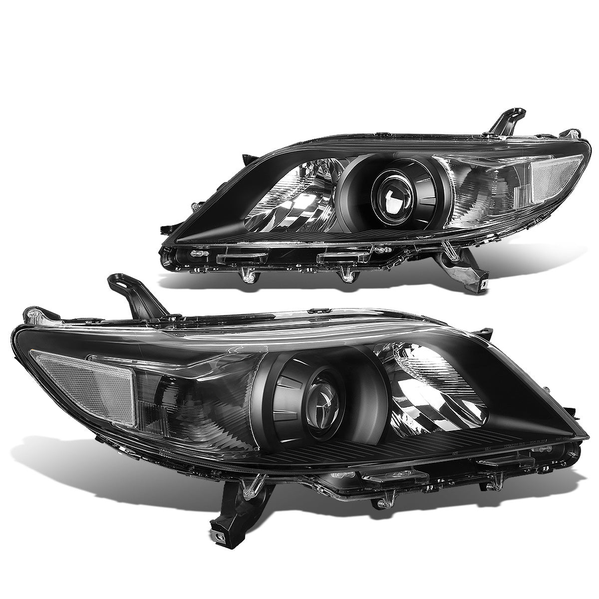 FAROS 11-17 TOYOTA SIENNA XL30 - FITS MODELS W/ HALOGEN HEADLIGHTS ONLY - PROJECTOR - H11 LOW BEAM / 9005 HIGH BEAM / 3457A TURN SIGNAL - BLACK HOUSING / CLEAR CORNER