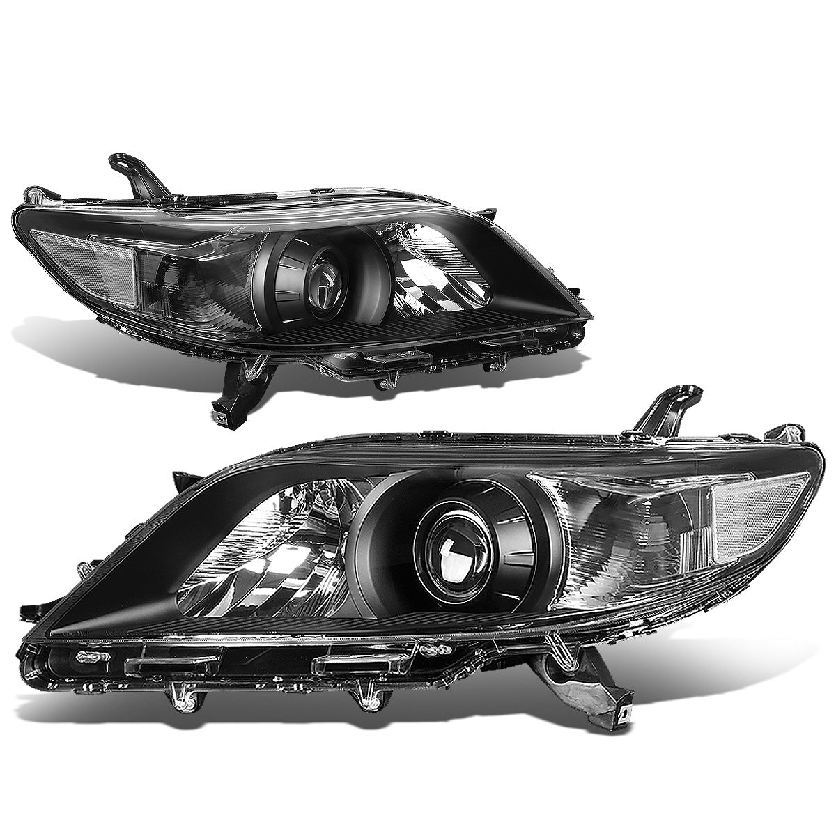 FAROS 11-17 TOYOTA SIENNA XL30 - FITS MODELS W/ HALOGEN HEADLIGHTS ONLY - PROJECTOR - H11 LOW BEAM / 9005 HIGH BEAM / 3457A TURN SIGNAL - BLACK HOUSING / CLEAR CORNER