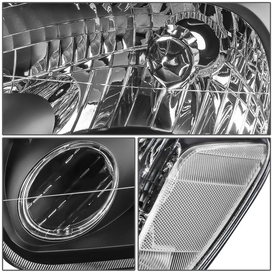 FAROS 05-07 TOYOTA SEQUOIA / 05-06 TOYOTA TUNDRA CREW CAB - BLACK HOUSING / CLEAR CORNER - H4 HIGH / LOW BEAM