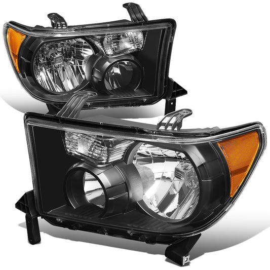 FAROS 07-13 TOYOTA TUNDRA / 08-17 TOYOTA SEQUOIA - DOES NOT FIT 09-12 TUNDRA W/ HEADLIGHT LEVEL ADJUSTER - DOES NOT FIT '12 SEQUOIA WITH HEADLIGHT WASHER - H11 LOW BEAM / 9005 HIGH BEAM / 4157NA TURN SIGNAL - BLACK HOUSING / AMBER CORNER