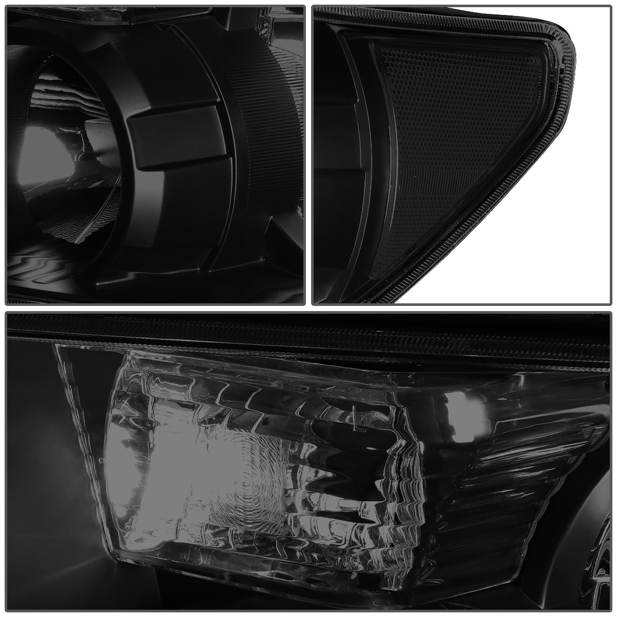 FAROS 07-13 TOYOTA TUNDRA / 08-17 TOYOTA SEQUOIA - DOES NOT FIT 09-12 TUNDRA W/ HEADLIGHT LEVEL ADJUSTER - DOES NOT FIT '12 SEQUOIA WITH HEADLIGHT WASHER - H11 LOW BEAM / 9005 HIGH BEAM / 4157NA TURN SIGNAL - BLACK HOUSING / SMOKE LENS / CLEAR CORNER