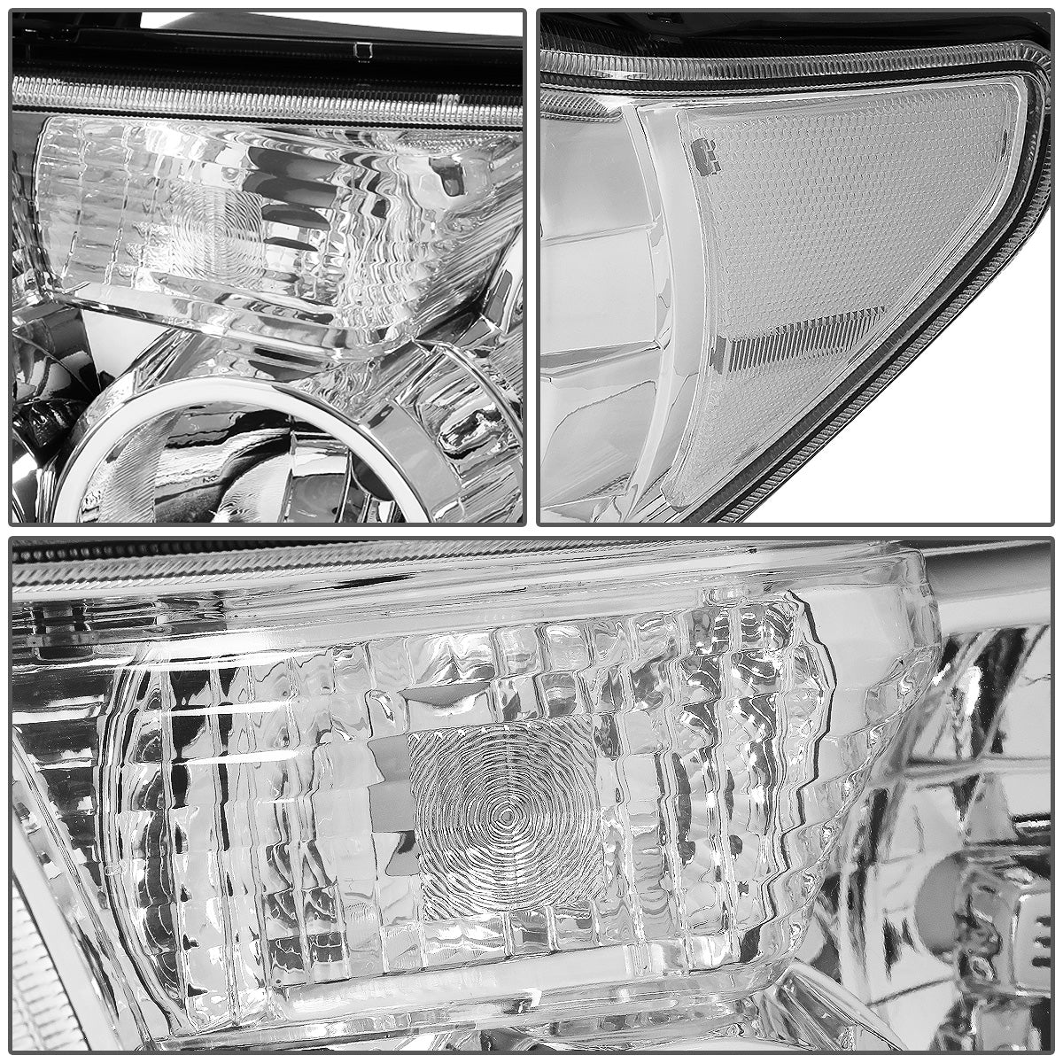 FAROS 07-13 TOYOTA TUNDRA / 08-17 TOYOTA SEQUOIA - DOES NOT FIT 09-12 TUNDRA W/ HEADLIGHT LEVEL ADJUSTER - DOES NOT FIT '12 SEQUOIA WITH HEADLIGHT WASHER - H11 LOW BEAM / 9005 HIGH BEAM / 4157NA TURN SIGNAL - CHROME HOUSING / CLEAR CORNER