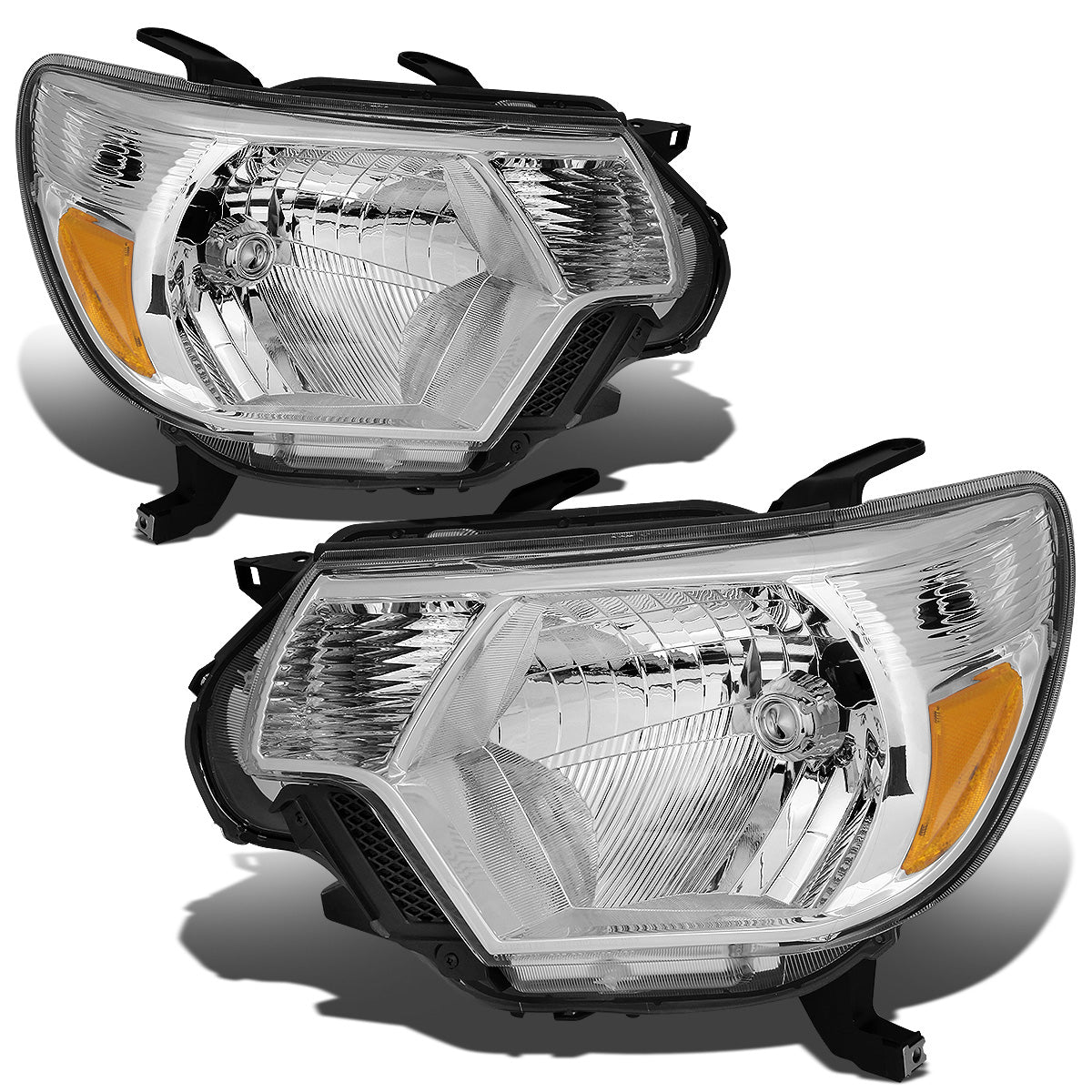 FAROS 12-15 TOYOTA TACOMA - H4 LOW BEAM / HIGH BEAM / 4157NA TURN SIGNAL - CHROME HOUSING / AMBER CORNER