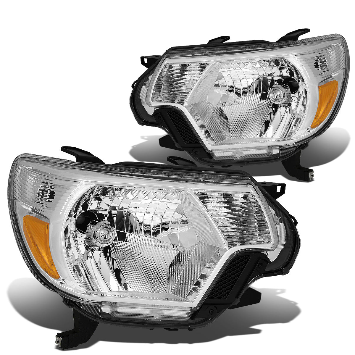 FAROS 12-15 TOYOTA TACOMA - H4 LOW BEAM / HIGH BEAM / 4157NA TURN SIGNAL - CHROME HOUSING / AMBER CORNER