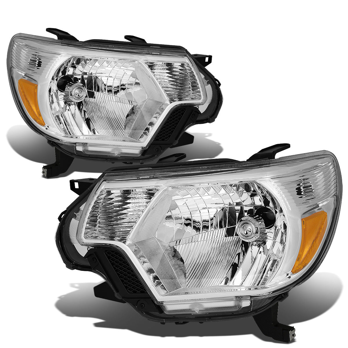 FAROS 12-15 TOYOTA TACOMA - H4 LOW BEAM / HIGH BEAM / 4157NA TURN SIGNAL - CHROME HOUSING / AMBER CORNER