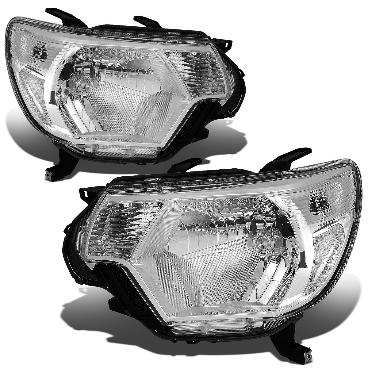 FAROS 12-15 TOYOTA TACOMA - H4 LOW BEAM / HIGH BEAM / 4157NA TURN SIGNAL - CHROME HOUSING / CLEAR CORNER