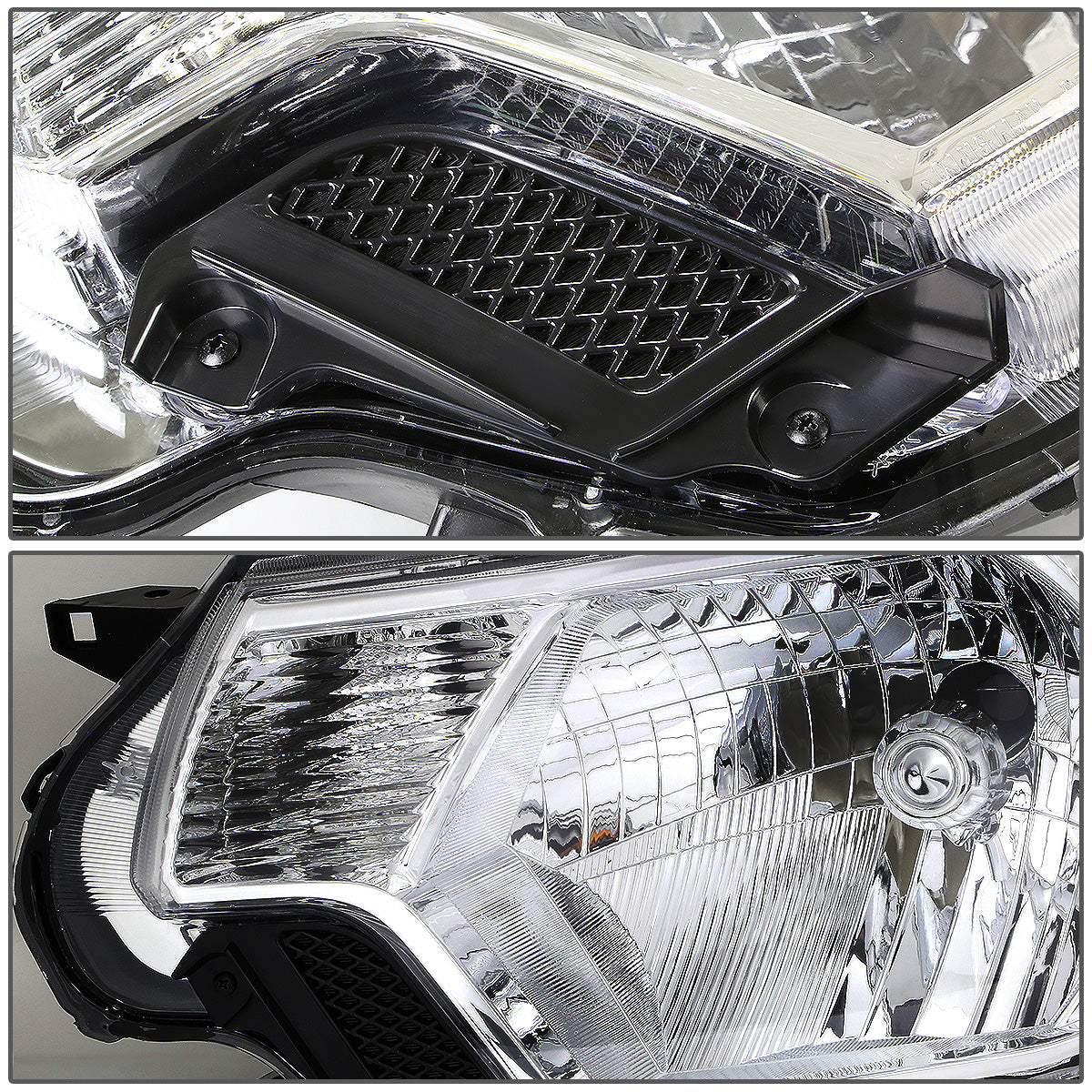 FAROS 12-15 TOYOTA TACOMA - H4 LOW BEAM / HIGH BEAM / 4157NA TURN SIGNAL - CHROME HOUSING / CLEAR CORNER