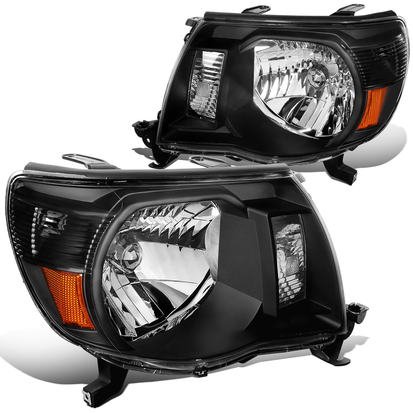 FAROS 05-11 TOYOTA TACOMA - OE STYLE - H4 HIGH / LOW BEAM / 4157NA TURN SIGNAL - BLACK HOUSING / AMBER CORNER