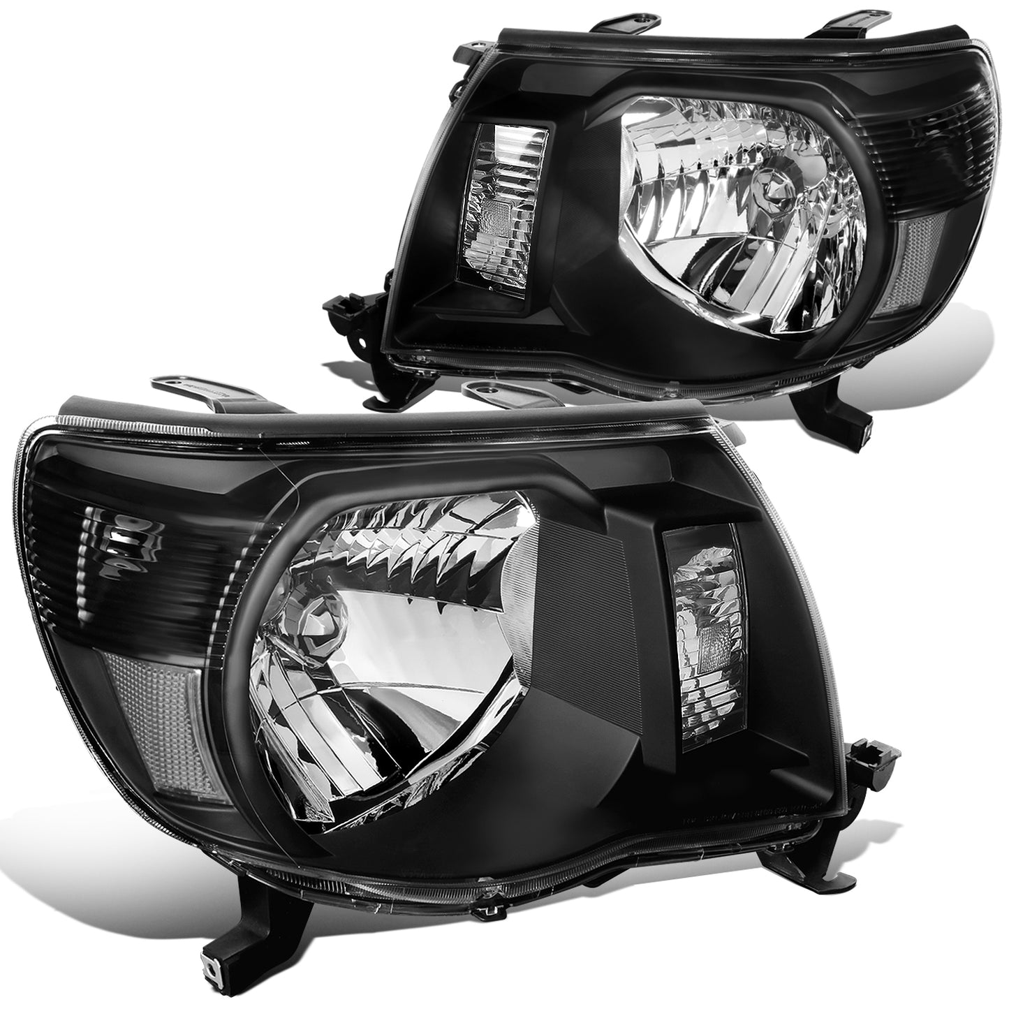 FAROS 05-11 TOYOTA TACOMA - OE STYLE - H4 HIGH / LOW BEAM / 4157NA TURN SIGNAL - BLACK HOUSING / CLEAR CORNER