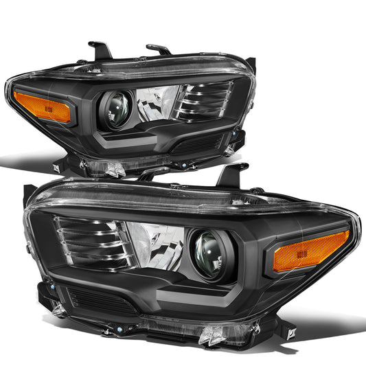 FAROS 16-18 TOYOTA TACOMA - FITS MODELS W/O LED RUNNING LIGHTS - PROJECTOR - H11 LOW / H9 HIGH / 7440 SIGNAL / 2825 MARKER - BLACK HOUSING / AMBER CORNER