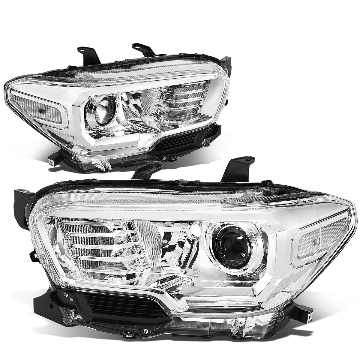 FAROS 16-18 TOYOTA TACOMA - FITS MODELS W/O LED RUNNING LIGHTS - PROJECTOR - H11 LOW / H9 HIGH / 7440 SIGNAL / 2825 MARKER - CHROME HOUSING / CLEAR CORNER