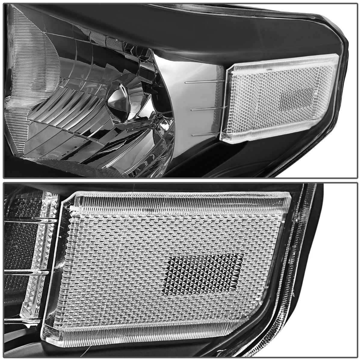 FAROS 14-17 TOYOTA TUNDRA - H4 LOW BEAM / HIGH BEAM / 4157NA TURN SIGNAL - BLACK HOUSING / CLEAR CORNER