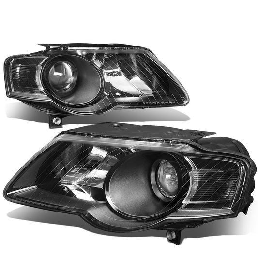 FAROS 06-10 VOLKSWAGEN PASSAT - FITS MODELS W/ HALOGEN HEADLIGHTS - PROJECTOR - H7 LOW BEAM / H7 HIGH BEAM - BLACK HOUSING / CLEAR CORNER