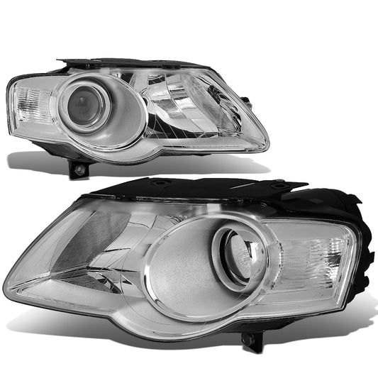 FAROS 06-10 VOLKSWAGEN PASSAT - FITS MODELS W/ HALOGEN HEADLIGHTS - PROJECTOR - H7 LOW BEAM / H7 HIGH BEAM - CHROME HOUSING / CLEAR CORNER