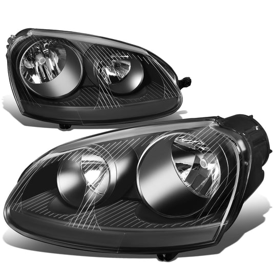 FAROS 05-10 VW JETTA / 06-09 VW RABBIT - H4 LOW BEAM / H7 HIGH BEAM / 1156A TURN SIGNAL - BLACK HOUSING / CLEAR CORNER