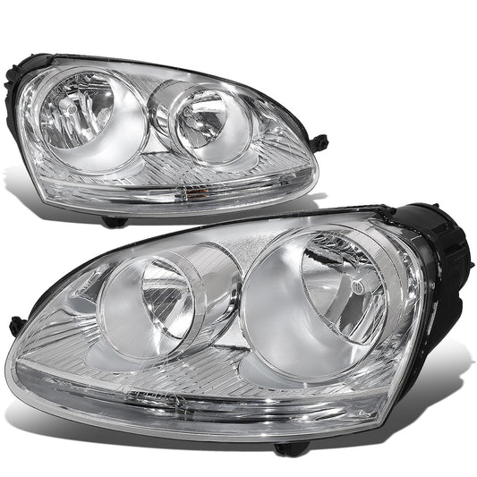 FAROS 05-10 VW JETTA / 06-09 VW RABBIT - H4 LOW BEAM / H7 HIGH BEAM / 1156A TURN SIGNAL - CHROME HOUSING / CLEAR CORNER
