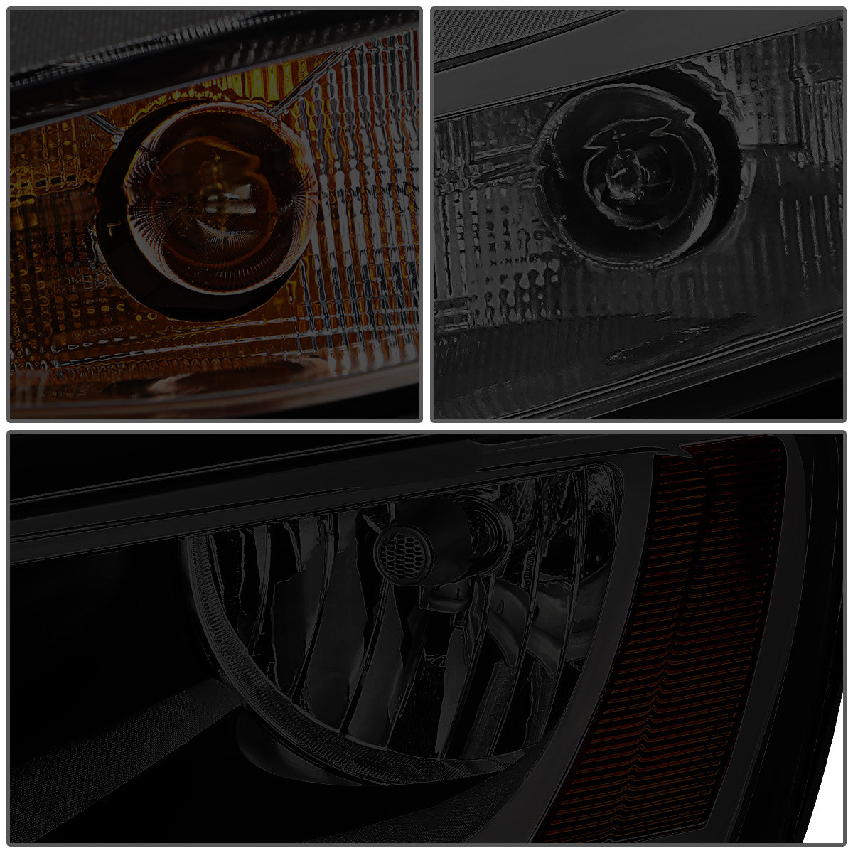 FAROS 11-17 VW JETTA - FITS MODELS W/ HALOGEN HEADLIGHTS ONLY - H7 LOW BEAM / HIGH BEAM / 7507 TURN SIGNAL - SMOKE HOUSING / AMBER CORNER