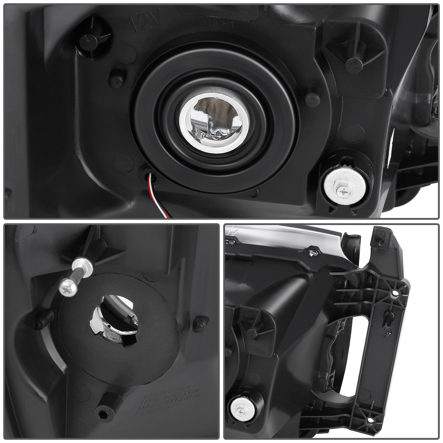 FAROS 06-08 DODGE RAM 1500 / 06-09 DODGE RAM 2500 3500 - FITS MODELS WITH HALOGEN HEADLAMPS ONLY - FOR 2009, FIT OLD BODY STYLE ONLY, DOES NOT FIT NEW BODY STYLE MODELS - LED HALO RING RGB RUNNING LIGHT - H13 HIGH / LOW BEAM / 3157 TURN SIGNAL - BLACK
