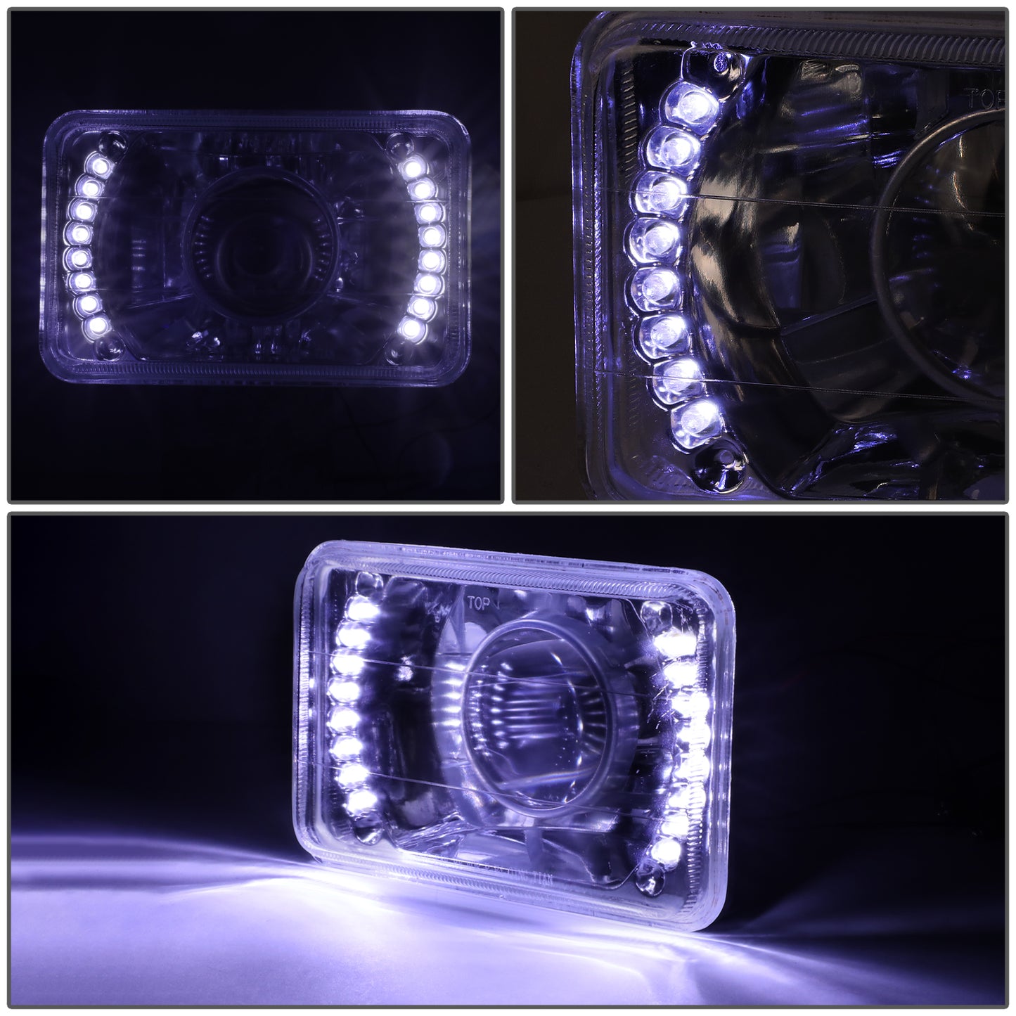 FAROS 4 X 6 RECTANGLE - PROJECTOR - LED - CLEAR - H4 LOW BEAM / HIGH BEAM