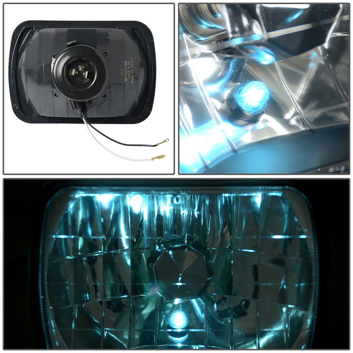 FAROS 7 X 6 RECTANGLE - DIAMOND - BLACK - H4 LOW BEAM / HIGH BEAM
