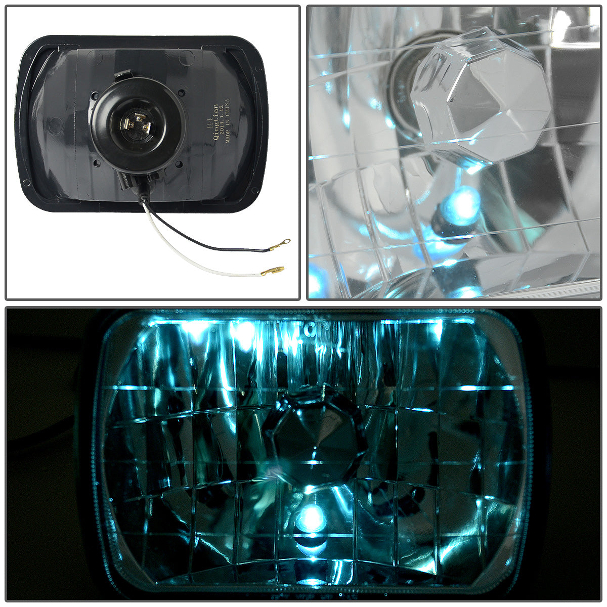 FAROS 7 X 6 RECTANGLE - DIAMOND - CLEAR - H4 LOW BEAM / HIGH BEAM