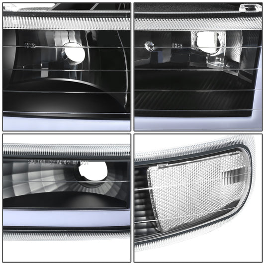 FAROS 99-02 CHEVY SILVERADO/AVALANCHE//WHITE HOOD, WHITE REVERSE, BLACK BOTTOM WATER BURST FLASH GUIDE,4P