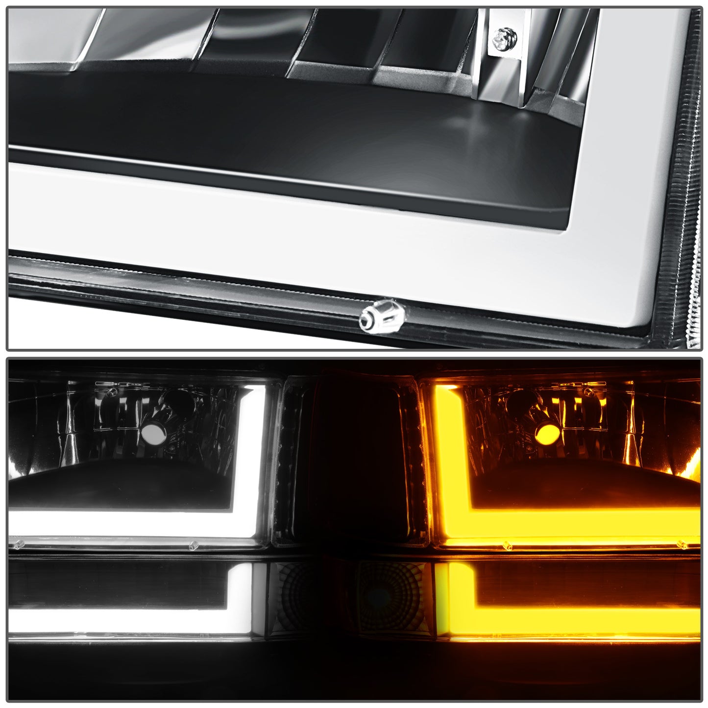 FAROS 92-96 BRONCO F150 F250 F350//WHITE HOOD, YELLOW, BLACK, WATER FLASH GUIDE,6P