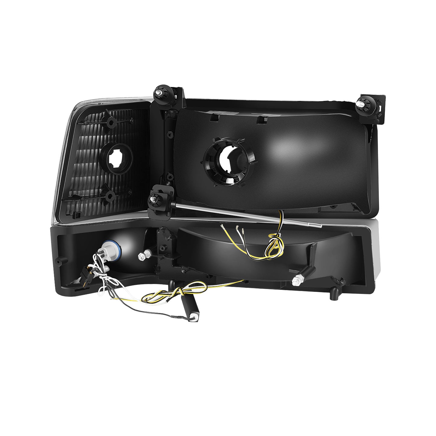 FAROS 92-96 BRONCO F150 F250 F350//WHITE HOOD, YELLOW, BLACK, WATER FLASH GUIDE,6P