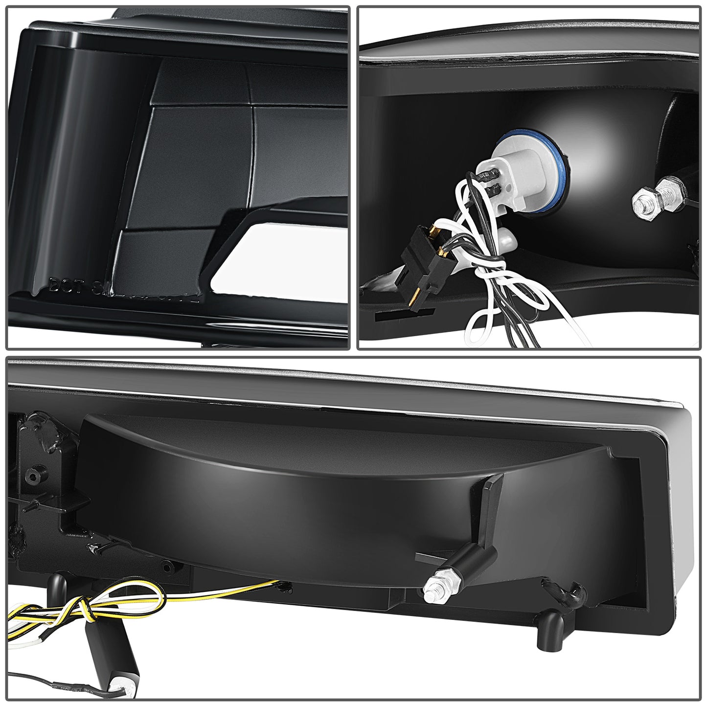 FAROS 92-96 BRONCO F150 F250 F350//WHITE HOOD, YELLOW, BLACK, WATER FLASH GUIDE,6P