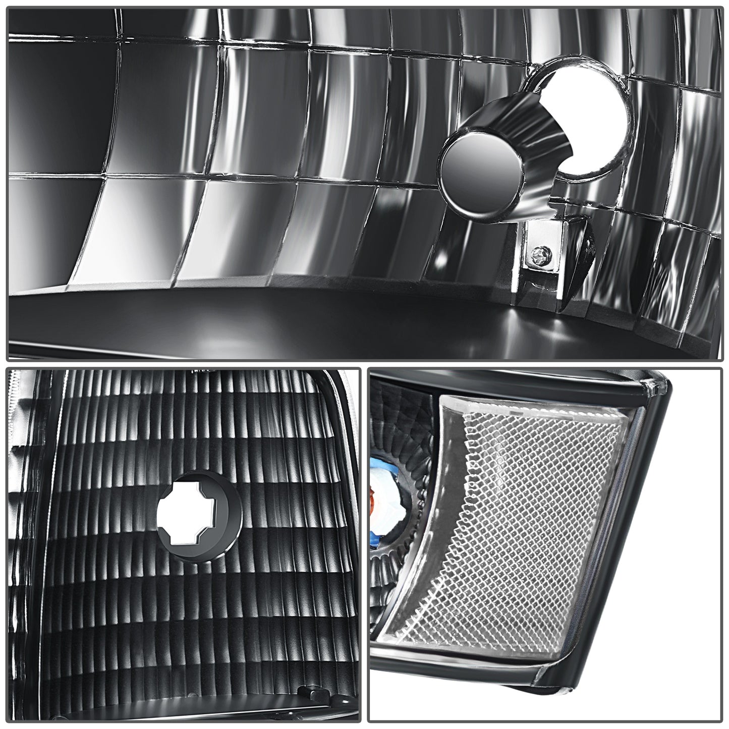 FAROS 92-96 BRONCO F150 F250 F350//WHITE HOOD, WHITE REVERSE, BLACK BASE, WATER FLASH GUIDE,6P