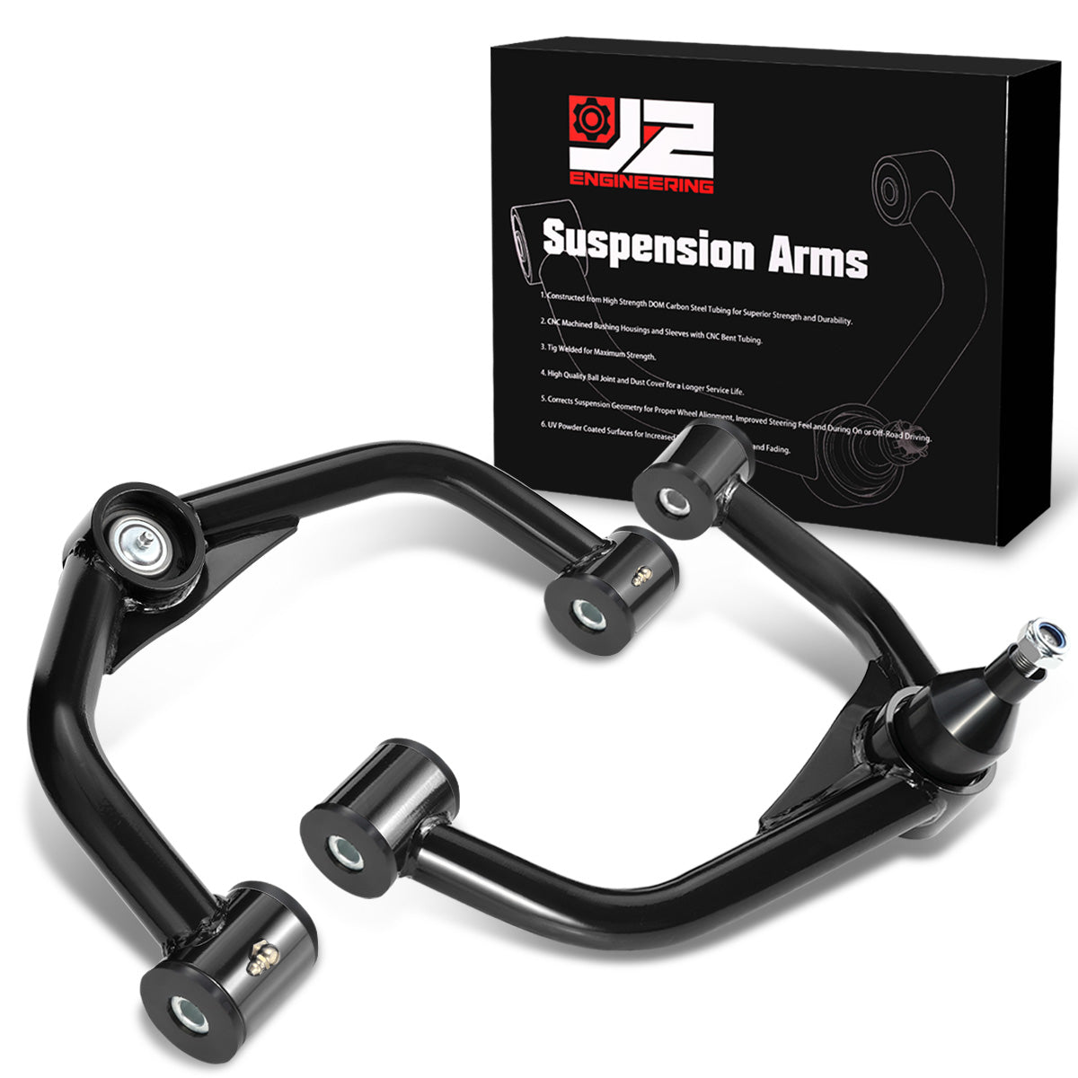 HORQUILLAS 11-19 CHEVOLET SILVERADO 2500HD 8-LUG / 11-19 GMC SIERRA 2500HD 3500HD 8-LUG - 2-4" LIFT FRONT UPPER CONTROL ARMS,BLACK+BLACK