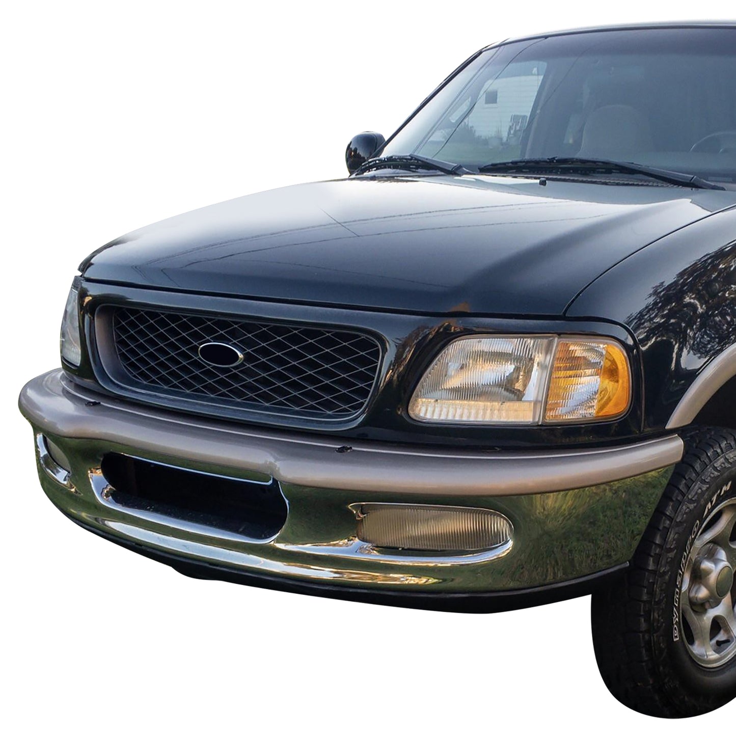 PARRILLA GRILLE - FD F150 P/U '97-'03/ GRILLE ASS'Y 97-98/ DARK GRAY/ WPRIMED /BLACK MOULDING/ (MESH TYPE) (4WD TYPE)//PARTS.NO,FO1200328//OEM NO,F65Z8200AAN