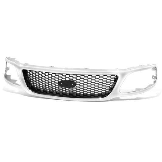 PARRILLA GRILLE - FD F150 P/U '97-'03/ GRILLE ASS'Y 99-03/ MAT-BLACK W/CHROME FRAME/ (W/HONEYCOMB)(W/O STX)//PARTS.NO,FO1200404//OEM NO,3L3Z8200BB