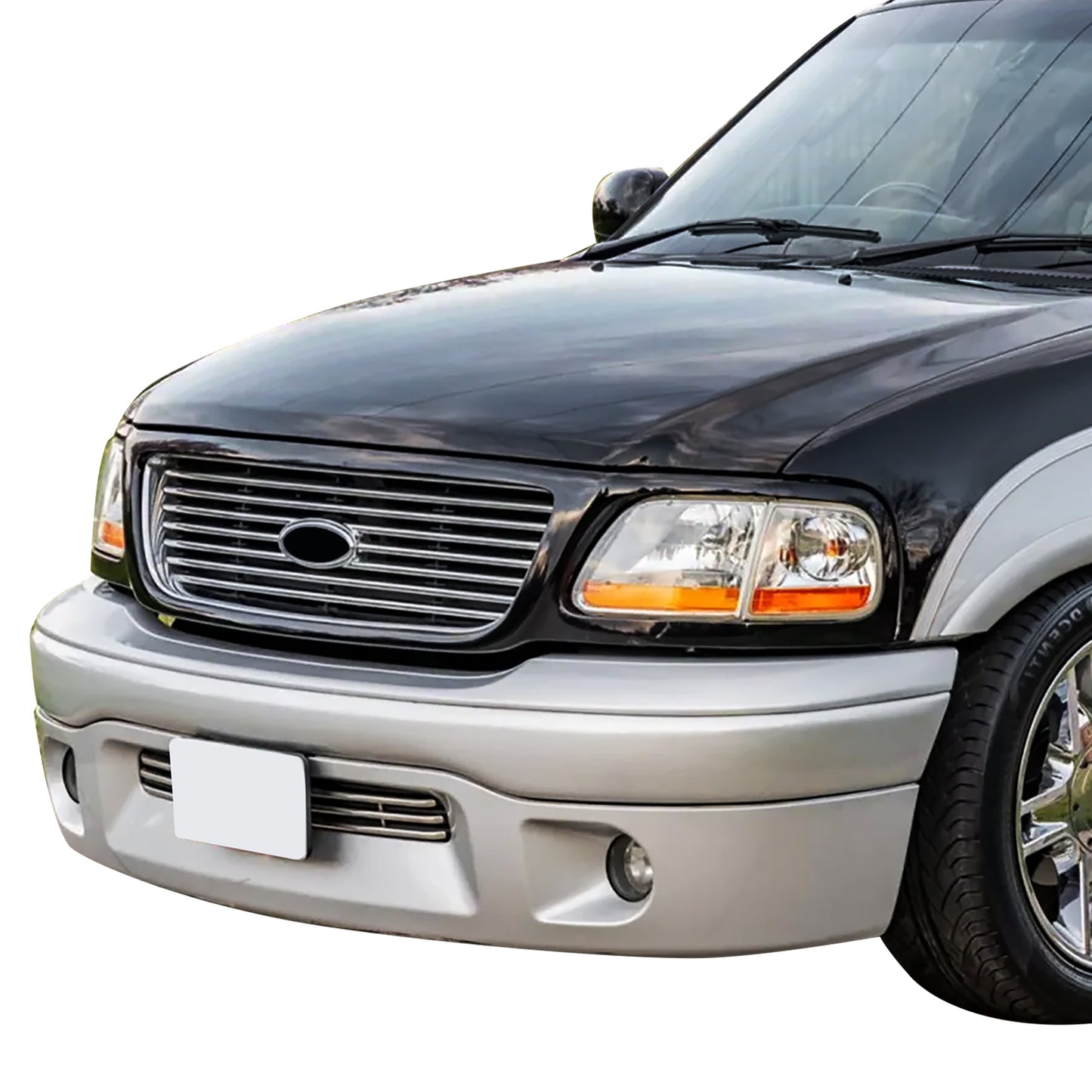 PARRILLA GRILLE - FD F150 P/U '97-'03/ GRILLE ASS'Y 99-04/ CHROME/BK/ W/O HONEY COMB//PARTS.NO,FO1200423//OEM NO,3L3Z8200AC