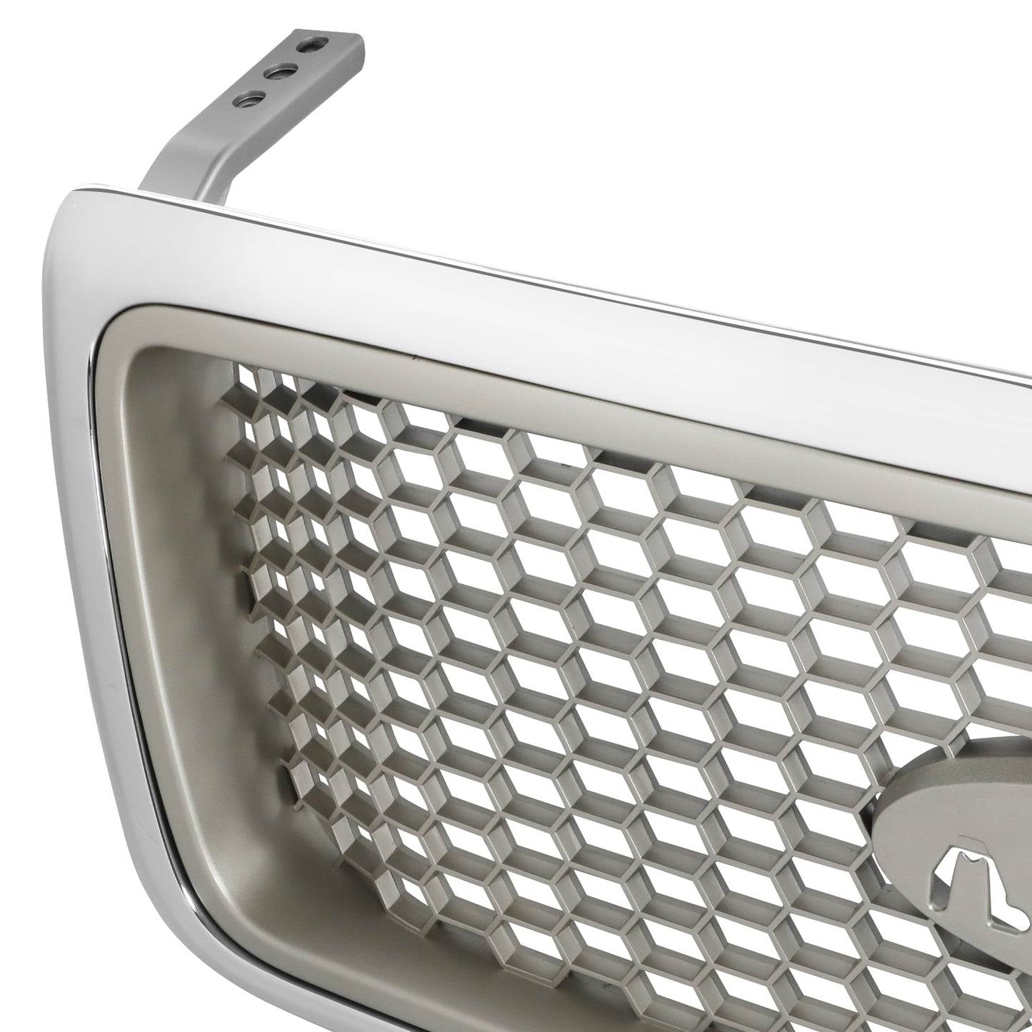 PARRILLA GRILLE - FD F150 P/U '04-'08/ GRILLE ASS'Y/ SILVER W/CHROME FRAME/ (HONEYCOMB DESIGN)/ (LARIAT) (EXCEPT HERITAGE)//PARTS.NO,FO1200427//OEM NO,4L3Z8200DA