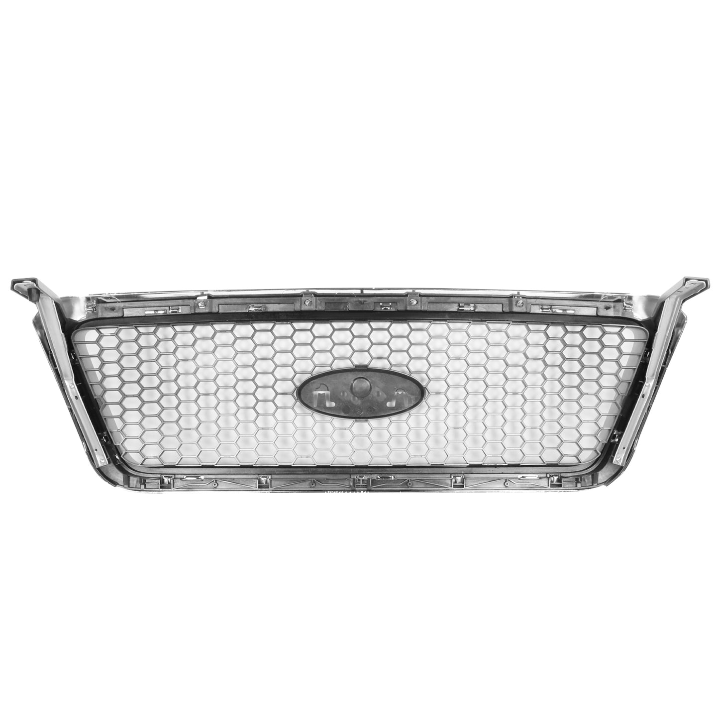 PARRILLA GRILLE - FD F150 P/U '04-'08/ GRILLE ASS'Y/ SILVER W/CHROME FRAME/ (HONEYCOMB DESIGN)/ (LARIAT) (EXCEPT HERITAGE)//PARTS.NO,FO1200427//OEM NO,4L3Z8200DA