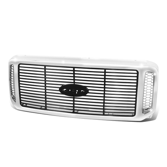 PARRILLA GRILLE - FD F350 P/U '05-'07(SUPR DUTY)/ GRILLE ASS'Y/ CHROME/BLACK W/BILLET//PARTS.NO,FO1200459//OEM NO,6C3Z8200AAA