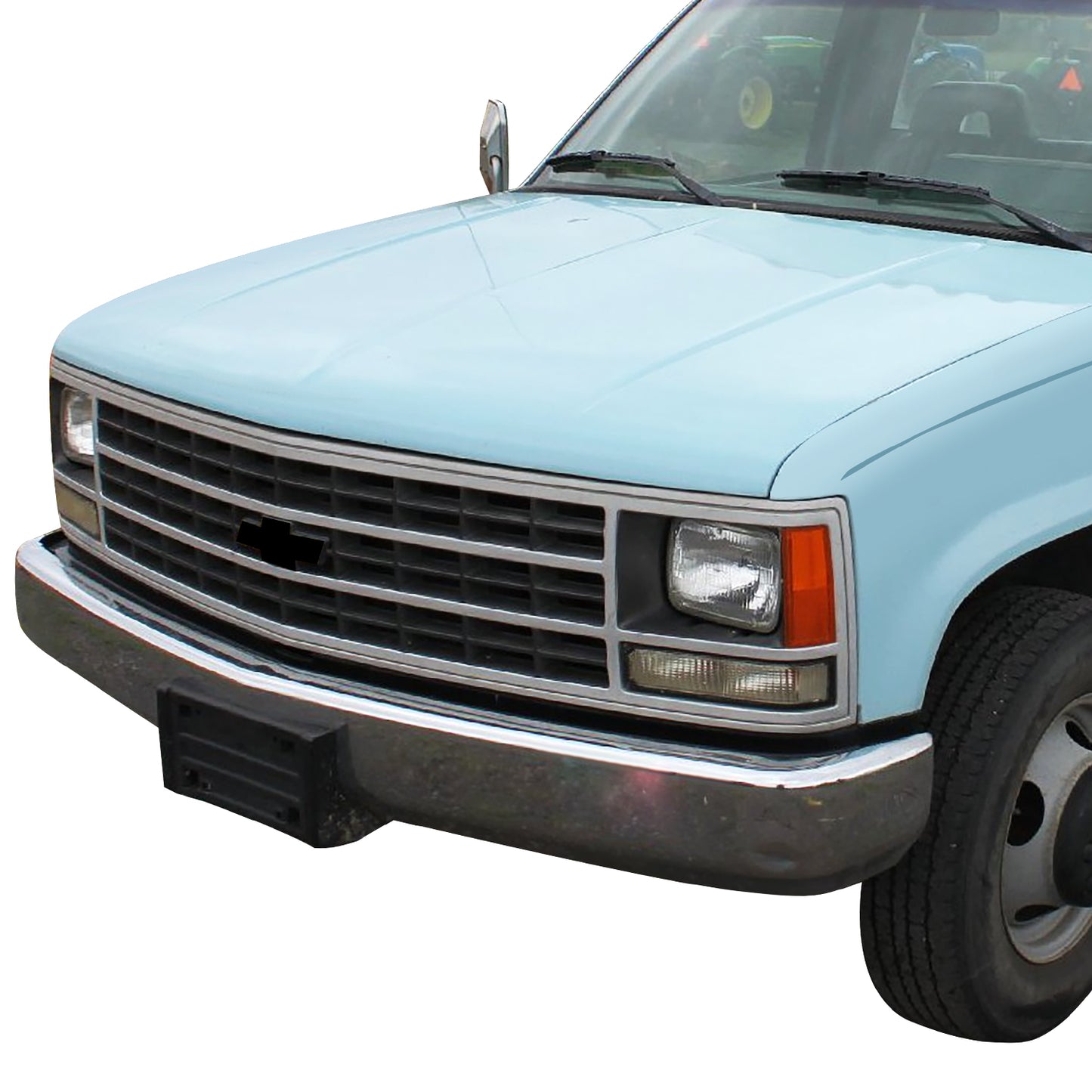 PARRILLA GRILLE - CV C10/GC '88-'93/'94-'01/ GRILLE ASS'Y 88-93/ SILVER/ARGENT (CHEVY)/ (SINGLE SEALED BEAM H/L TYPE)//PARTS.NO,GM1200141//OEM NO,15590611