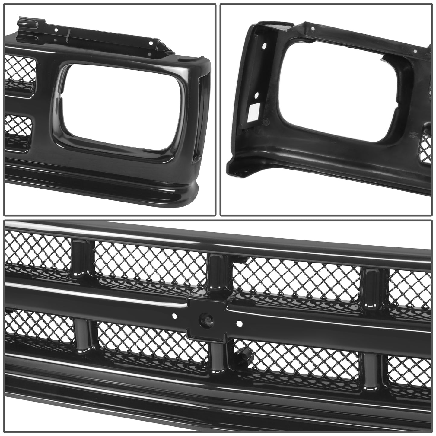 PARRILLA GRILLE - CV S10/SONOMA/JIMMY '82-'93/ GRILLE ASS'Y 93-93/ GLOSS BLACK (MESH TYPE)/ (S10) (SEALED BEAM)//PARTS.NO,GM1200387//OEM NO,15964909