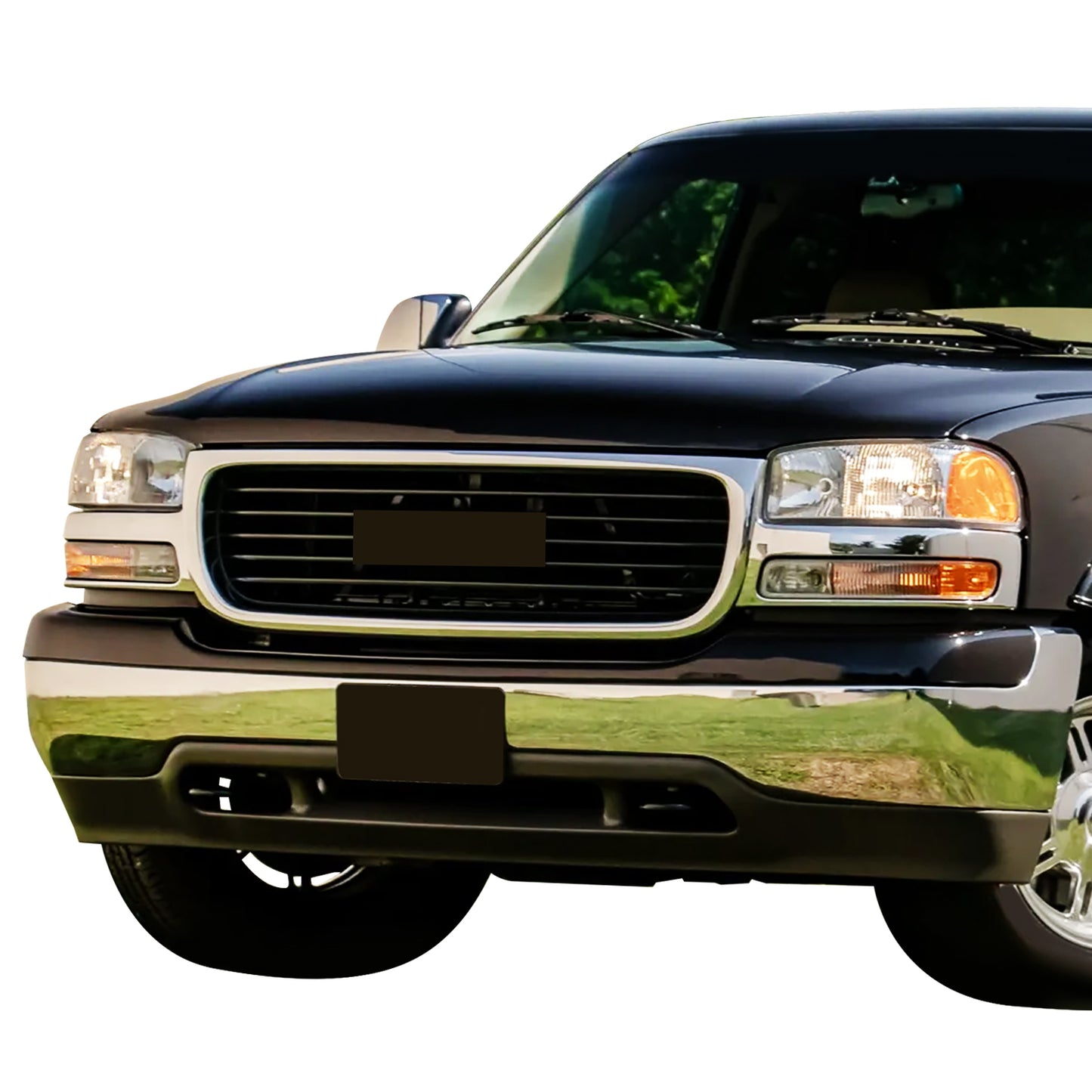 PARRILLA GRILLE - GC SERRA '99-'02/ GRILLE ASS'Y/ MAT-GRAY W/BLACK FRAME/ W/CHROME MOULDING/ (EXCEPT C3) (1500/2500)/(SAME=YUKON 00-06)//PARTS.NO,GM1200430//OEM NO,19130787