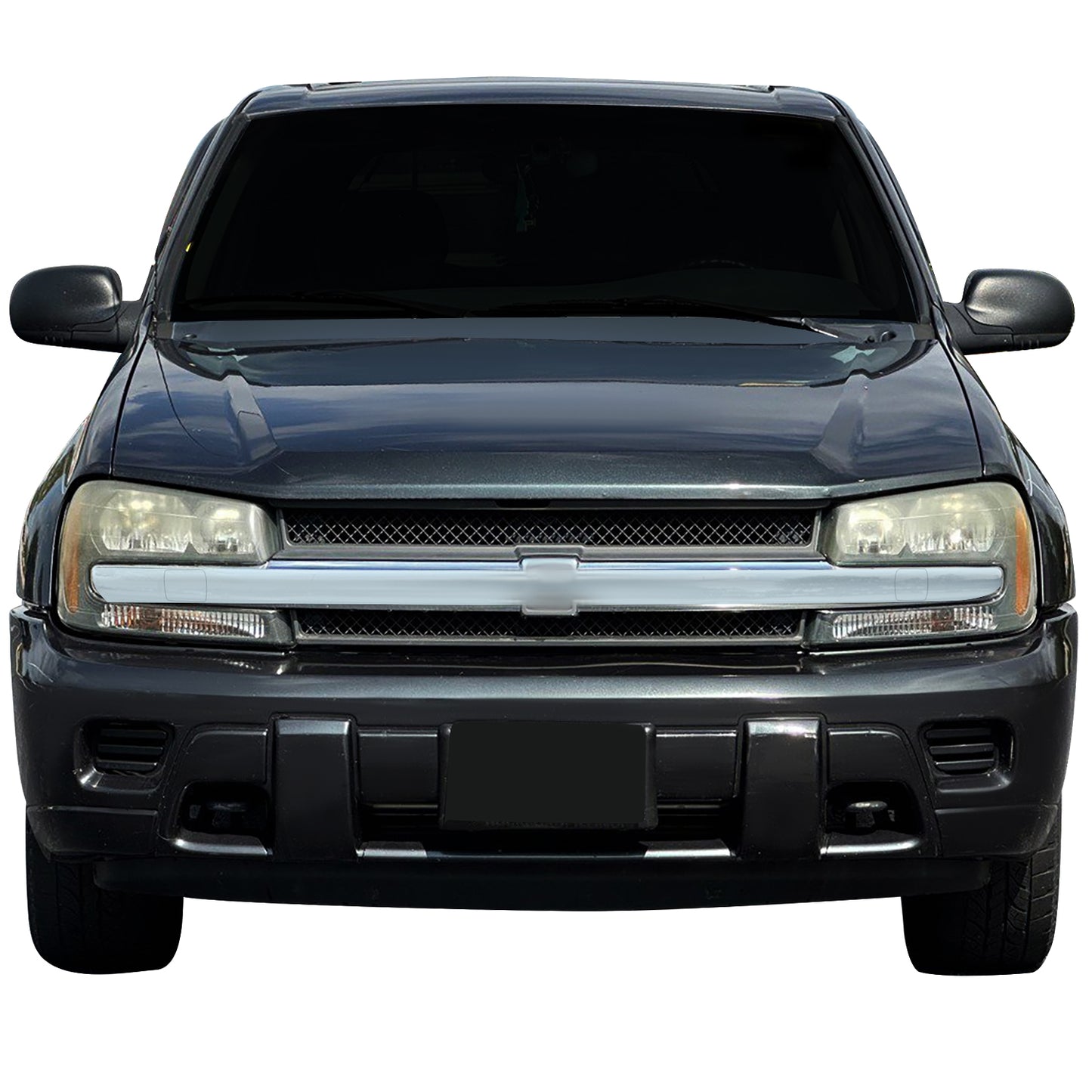 PARRILLA GRILLE - CV TRAIL-BLAZR 02-05/ GRILLE ASS'Y/ MAT-GRAY W/CHROME MLDG/ (W/H/L WASHER TYPE)//PARTS.NO,GM1200498//OEM NO,12336054