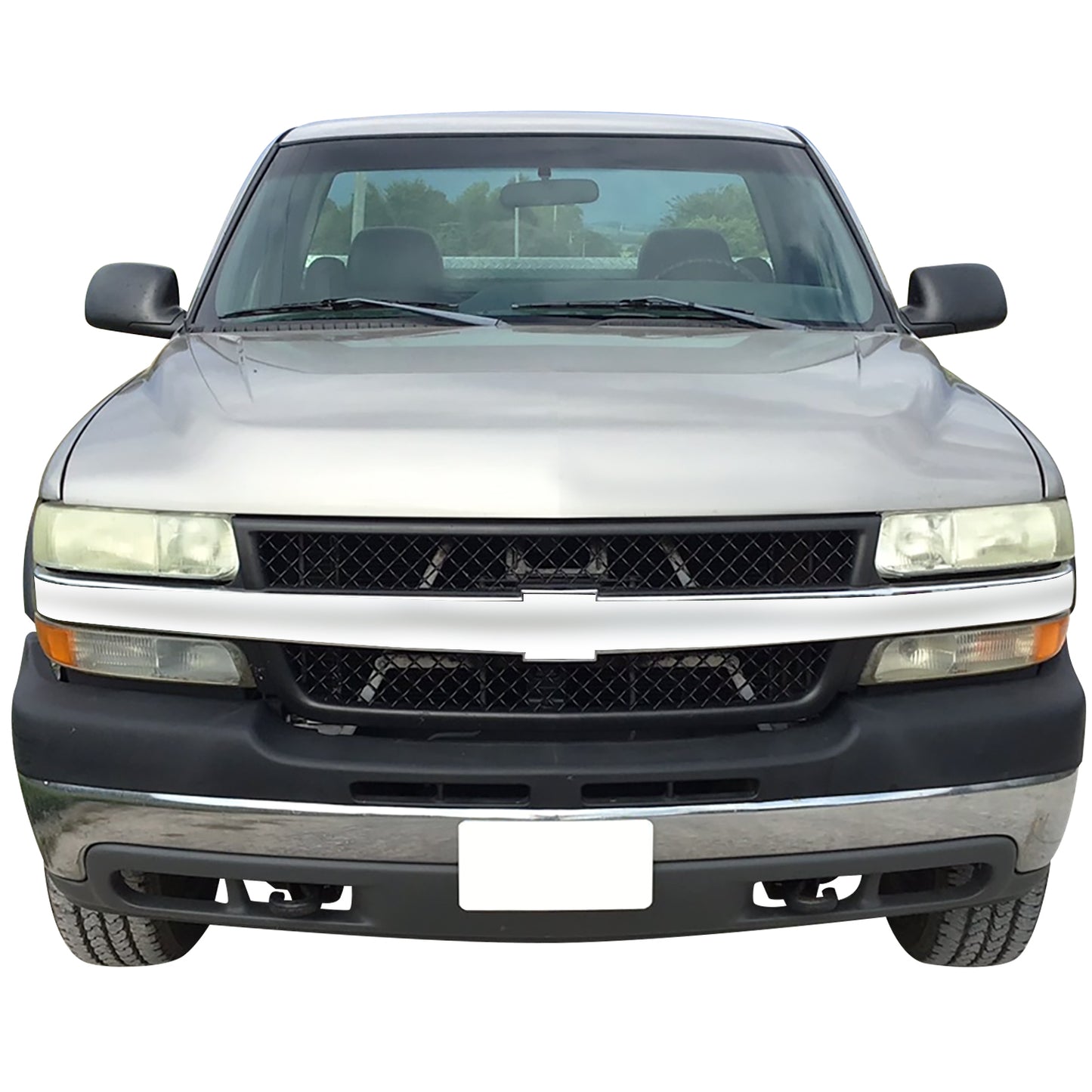 PARRILLA GRILLE - CV SIRADO '99-'02/ GRILLE ASS'Y 01-02/ CHROME/BLACK/ (2500HD/3500HD)//PARTS.NO,GM1200523//OEM NO,15088290