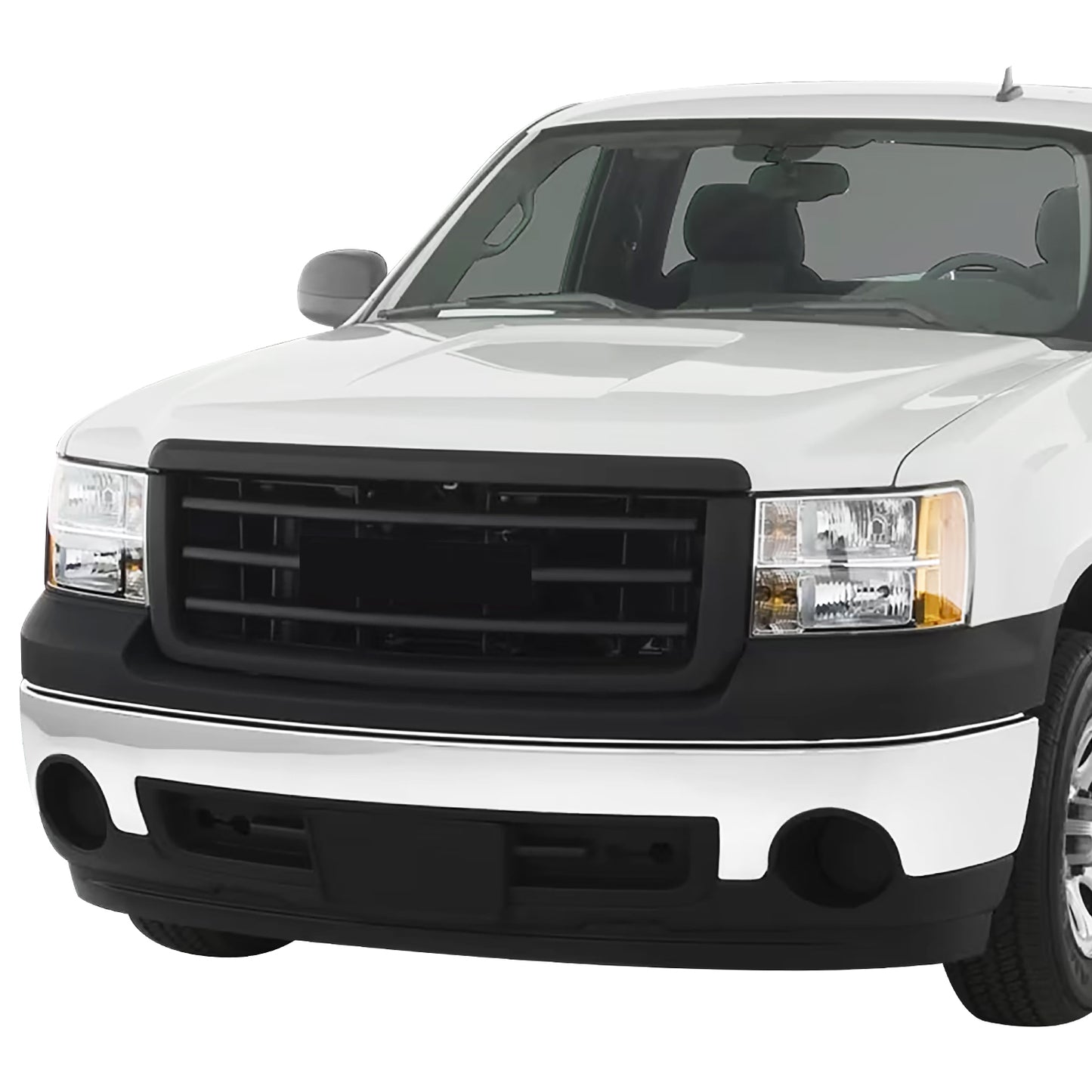 PARRILLA GRILLE - GC SERRA '07-'11/ GRILLE ASS'Y 07-13/ MAT-BLACK/ W/TEXTURED BLACK MOULDING/ (1500) (SL/SLT/WT MODEL)/(W/O DENALI)//PARTS.NO,GM1200583//OEM NO,22761793