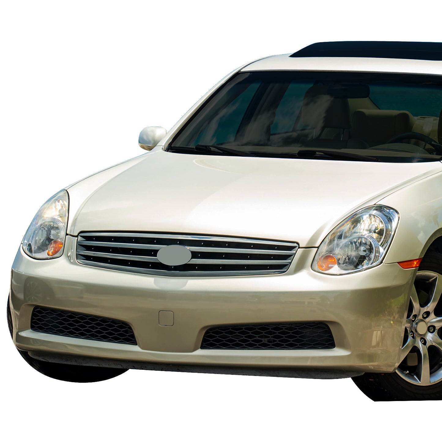 PARRILLA GRILLE - IN G35 (2/4D) '03-'06/'07-'08/ GRILLE ASS'Y 05-06/ CHRM/PTD-BLK (4D)//PARTS.NO,IN1200115//OEM NO,62070AC700