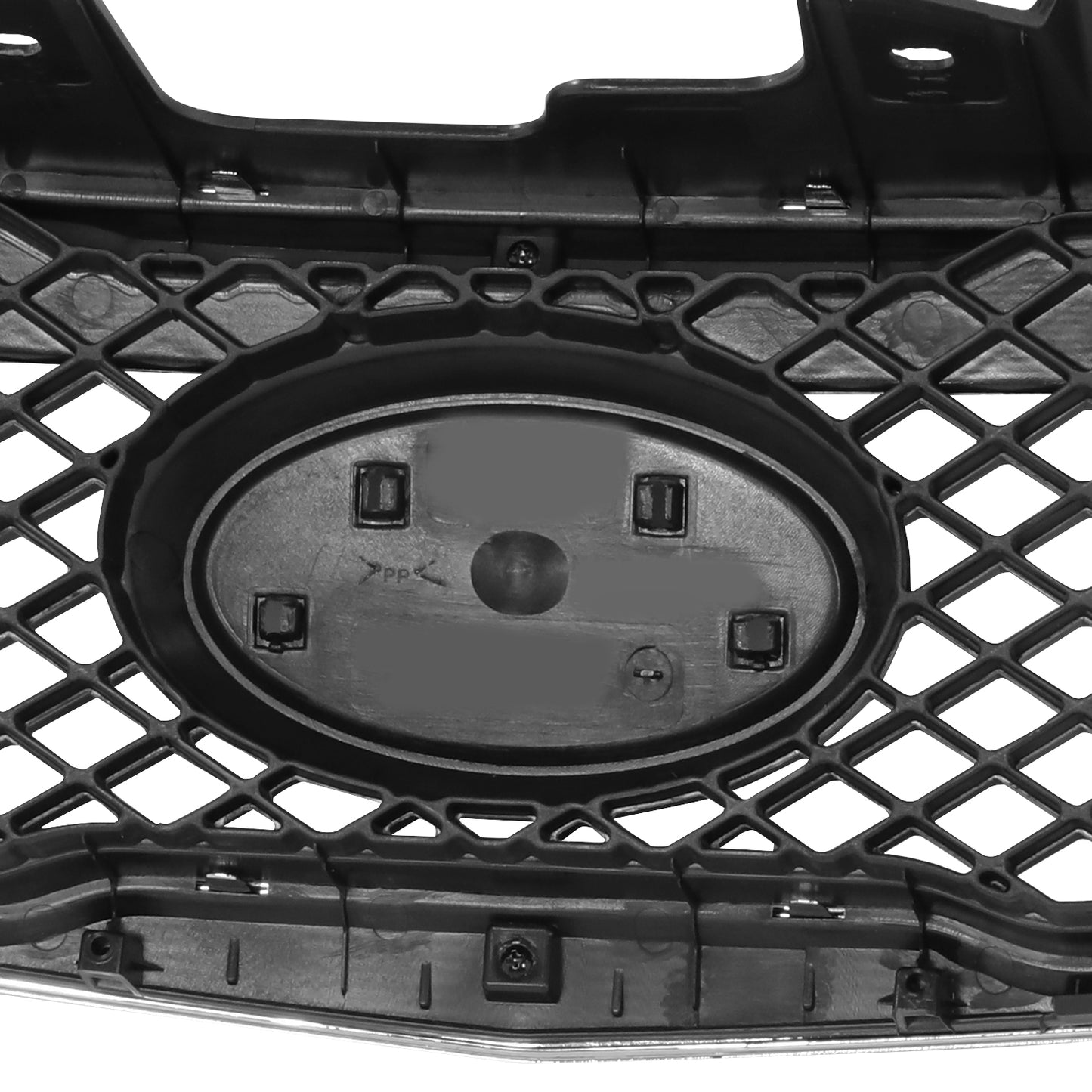 PARRILLA GRILLE - KA FOTE/FOTE-KOUP '10-'13/ GRILLE ASS'Y 10-10/ MAT-BLACK/ W/CHROME MOULDING//PARTS.NO,KI1200139//OEM NO,863501M010