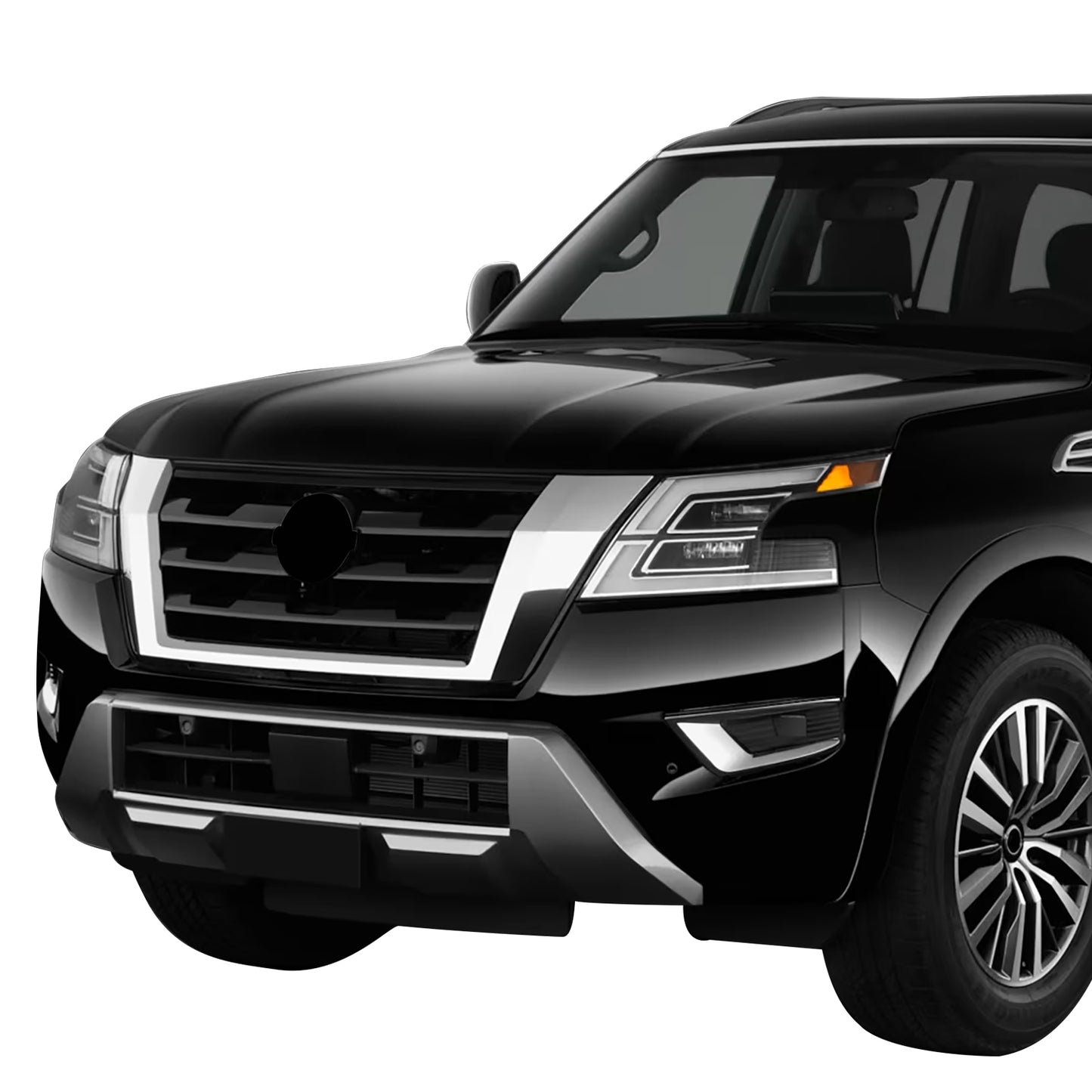 PARRILLA GRILLE - DS TITN/ARMDA 16-19/20-ON/ GRILLE ASS'Y 21-22/ PAINTED BLACK W/CHROME FRAME/ W/O CAMERA H. (ARMADA) (SL)